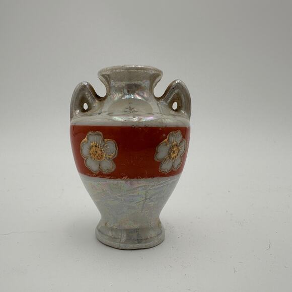 Vintage Miniature Hand Painted Vase Occupied Japan 2.5 inch Pearlescent - Picture 5 of 11